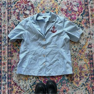 vintage 90s pinstriped light academia preppy blazer